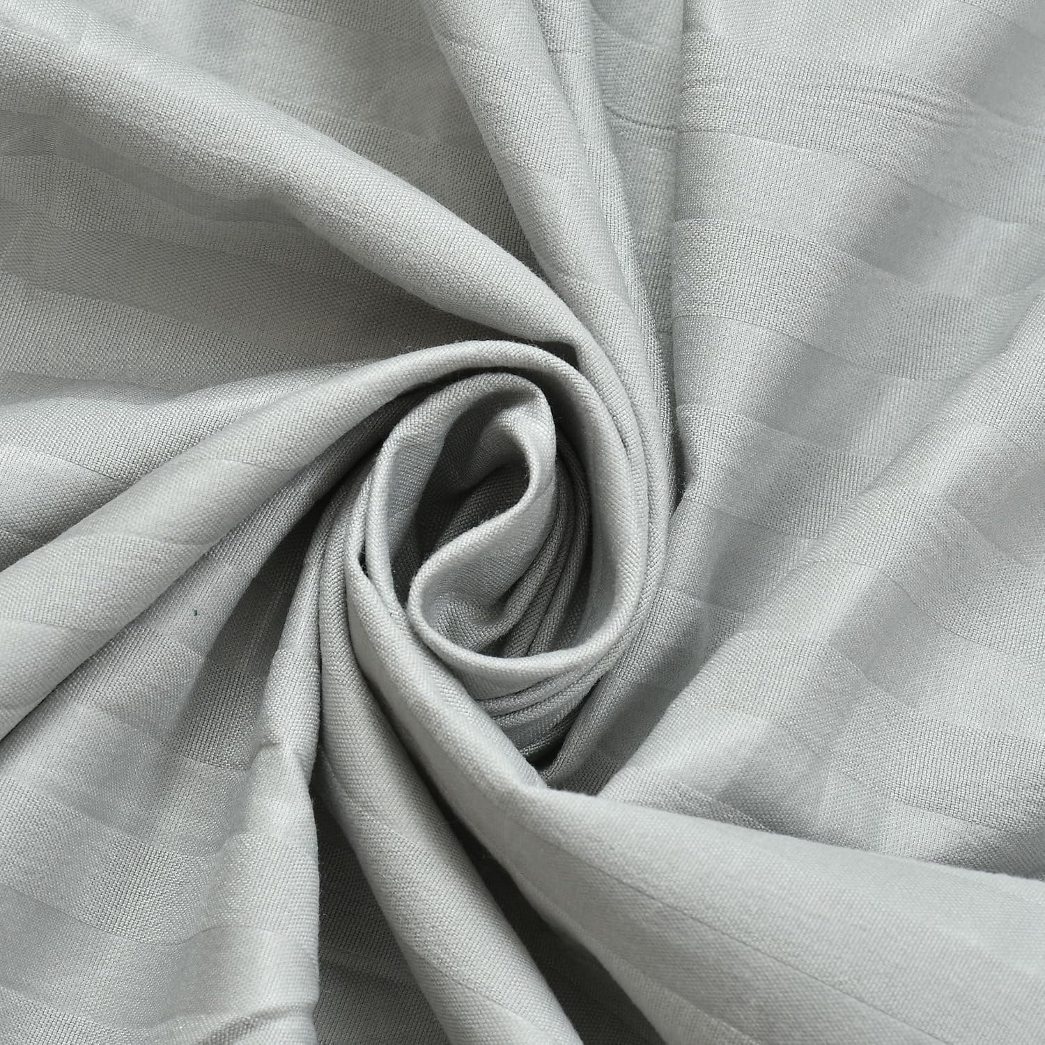Pure Cotton Satin Stripes Plain King Size Bedsheet For Double Bed With Two Pillow Covers - 90x90 Inches, Grey | Ideal For Daily Use & Gifting Bedsheet