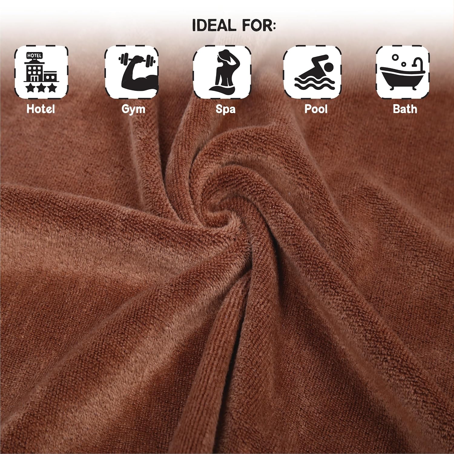 Housse Premium Microfiber Bath Towel 550 Gsm | Extra Large Quick Dry Towels For Women & Men | Super Soft Plush | Ultra Absorbent For Home Swimming Sports & Travel (Caramel Cafe)