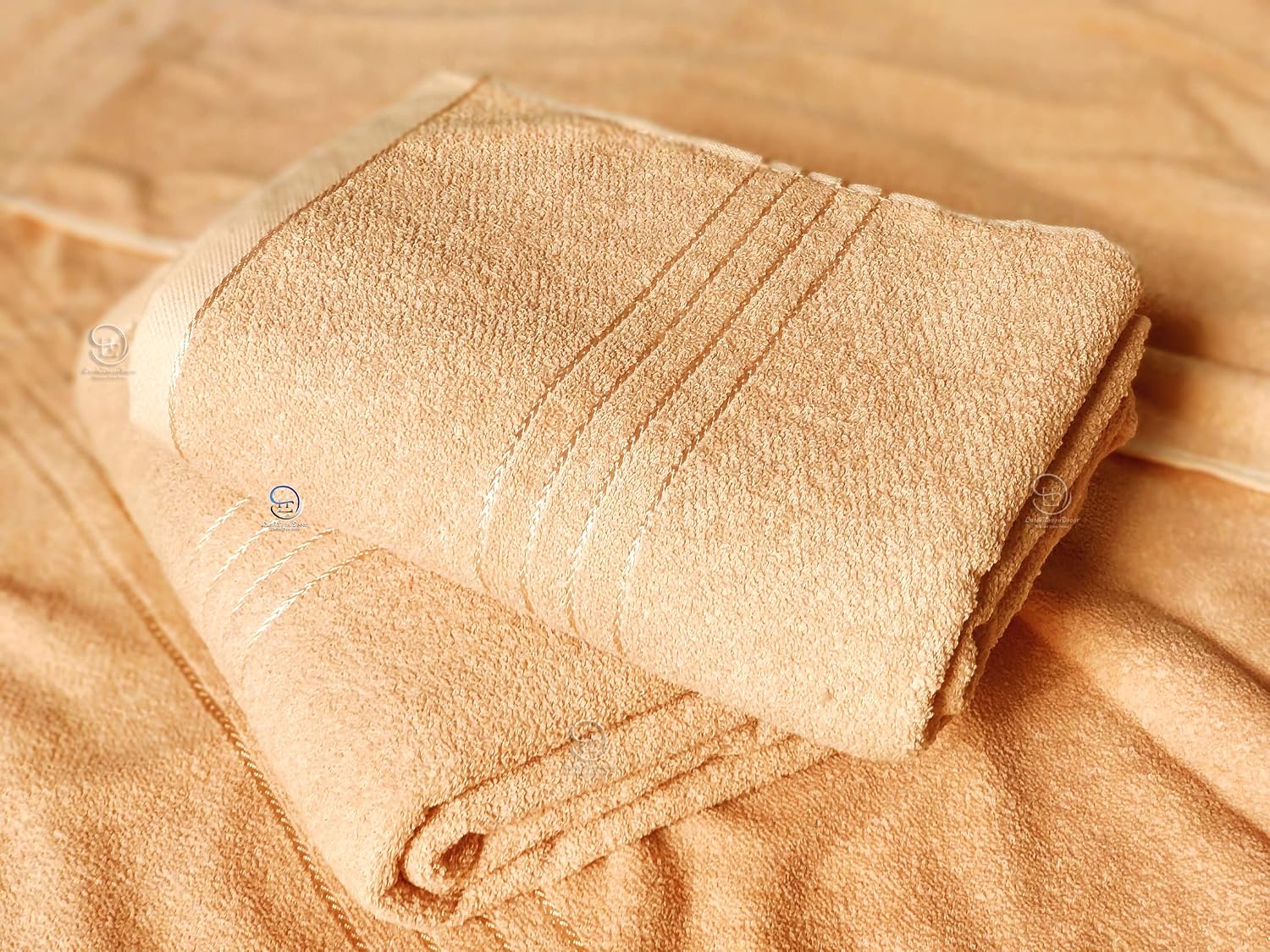 Lush Haven Decor Extra Large Big Men Bath Towel 1000 Gsm | 100% Pure Cotton Full Size Xxxl Ultra Soft, Absorbent & Quick Dry Towel (Peach) - Pack Of 2