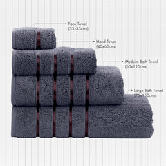 Spread Spain Roman Face, Hand & Bath Large Towel 600gsm | Super Soft & Comfortable, Extra Absorbent Cotton Towels For Face, Body & Gym- Grey (Set Of 3)