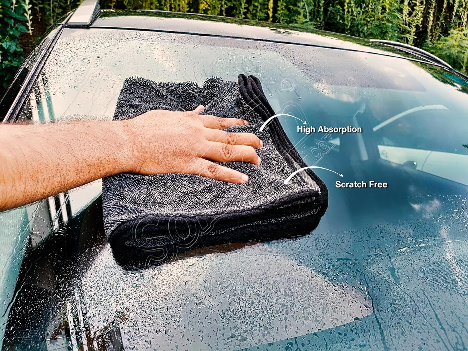 Softspun Microfiber Cloth Towel 400 Gsm | Extra Thick Microfiber Cleaning Cloths Perfect For Bike, Auto, Cars Both Interior & Exterior (Grey)- Pack Of 1