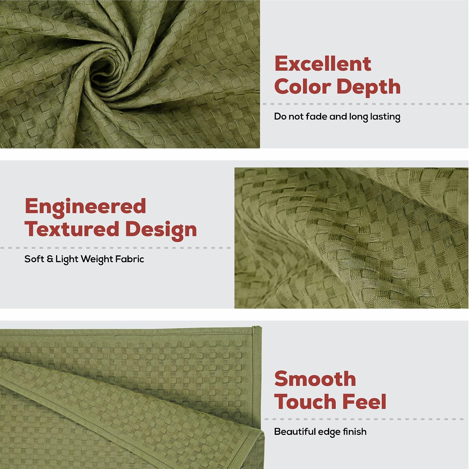 Eco Sense Basket Weave 100% Cotton Luxuriosly Bath Towels 1050 Gsm | Soft, Super Absorbent, Large Size Quick Dry Bath Towel - Leafy (Pack Of 3)