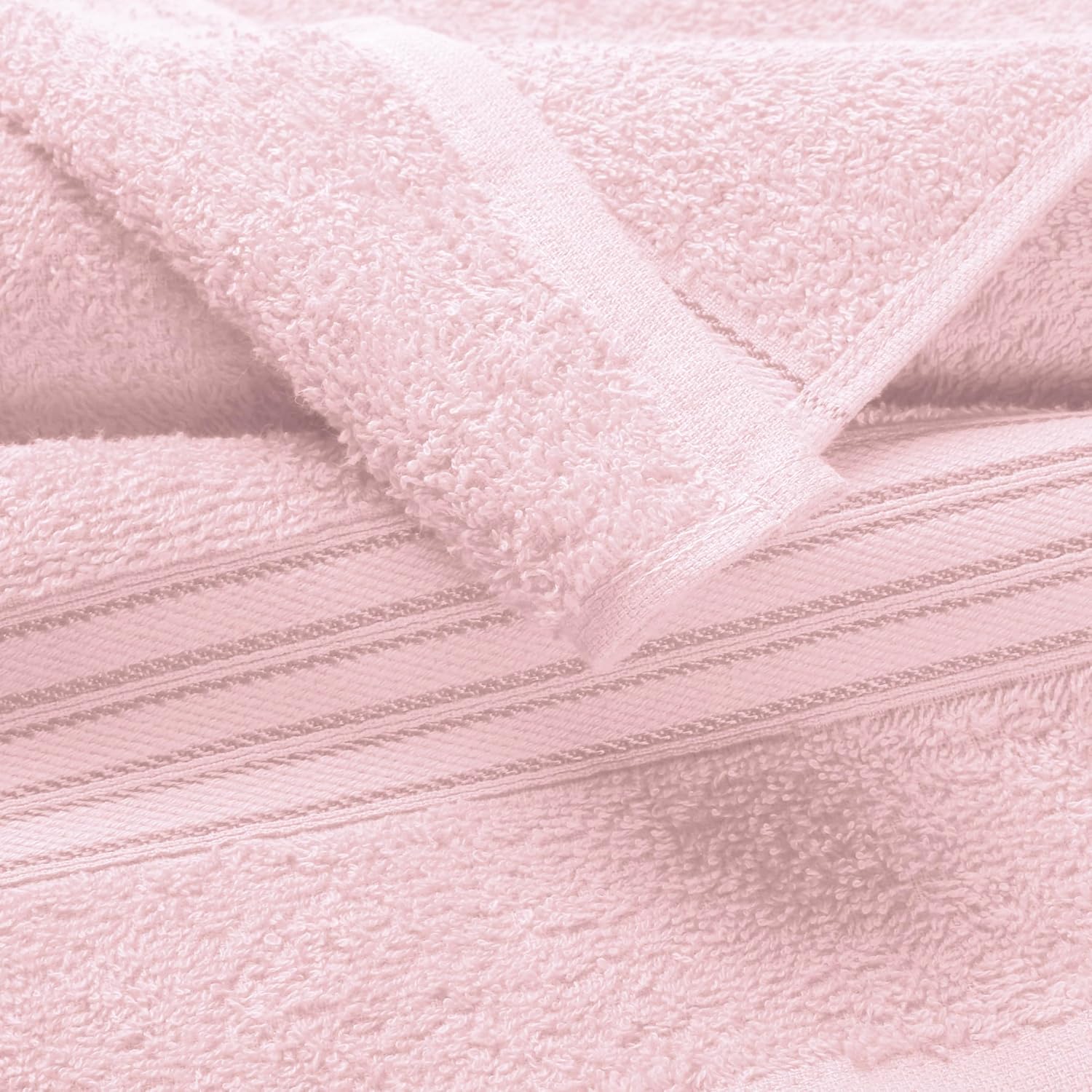 Boutiquo 100% Cotton 2 Bath, 2 Hand & 2 Face Towels 1800 Gsm | Eco-Friendly Towels For Men & Women Ultra Soft & Highly Absorbent - Pink (Set Of 6)