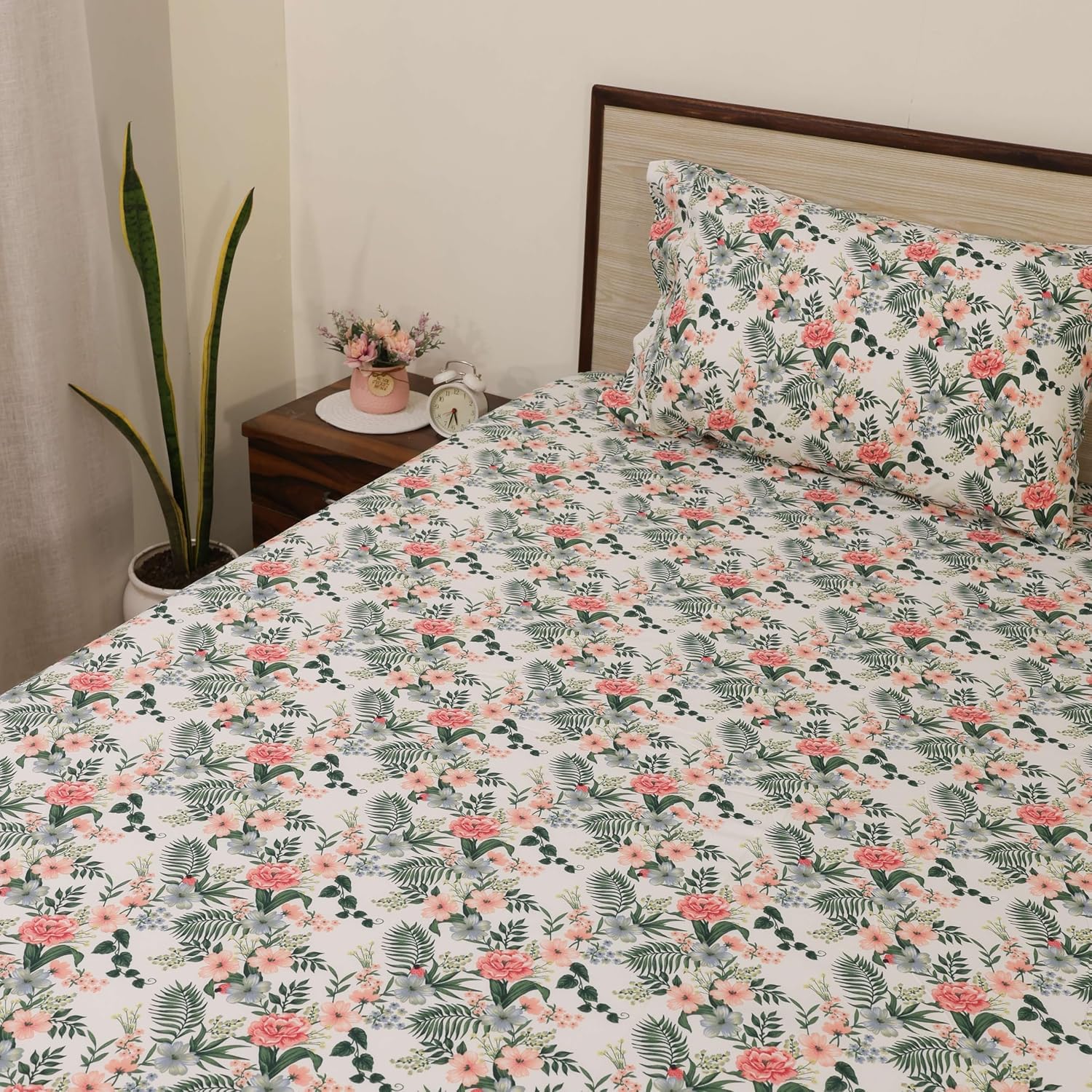 Microfiber Single Bedsheet With 2 Matching Pillow Cover Set Light Weight & Durable Bedsheets | 68 X 90 Inch, Multicolor - Perfect For All Season Comfort