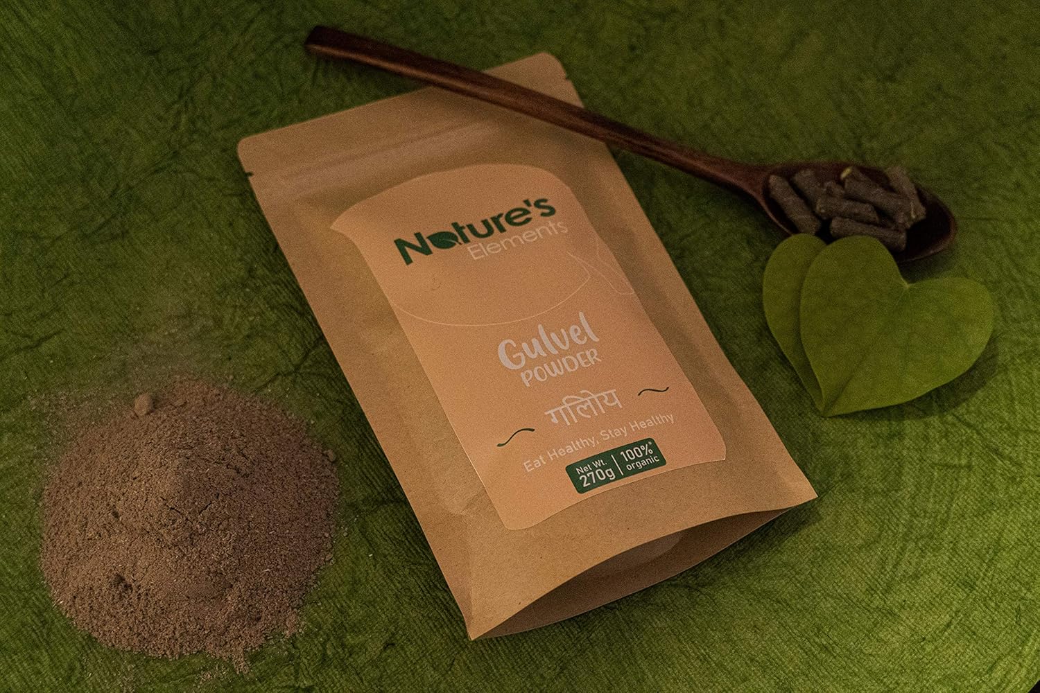 Nature's Elements Gulvel Giloy Powder Guduchi Tinospora Cordifola Helps Boost Immunity, Classical Medicine Is An Ultimate Answer To All Health Anomalies | 270gm 0.5lbs