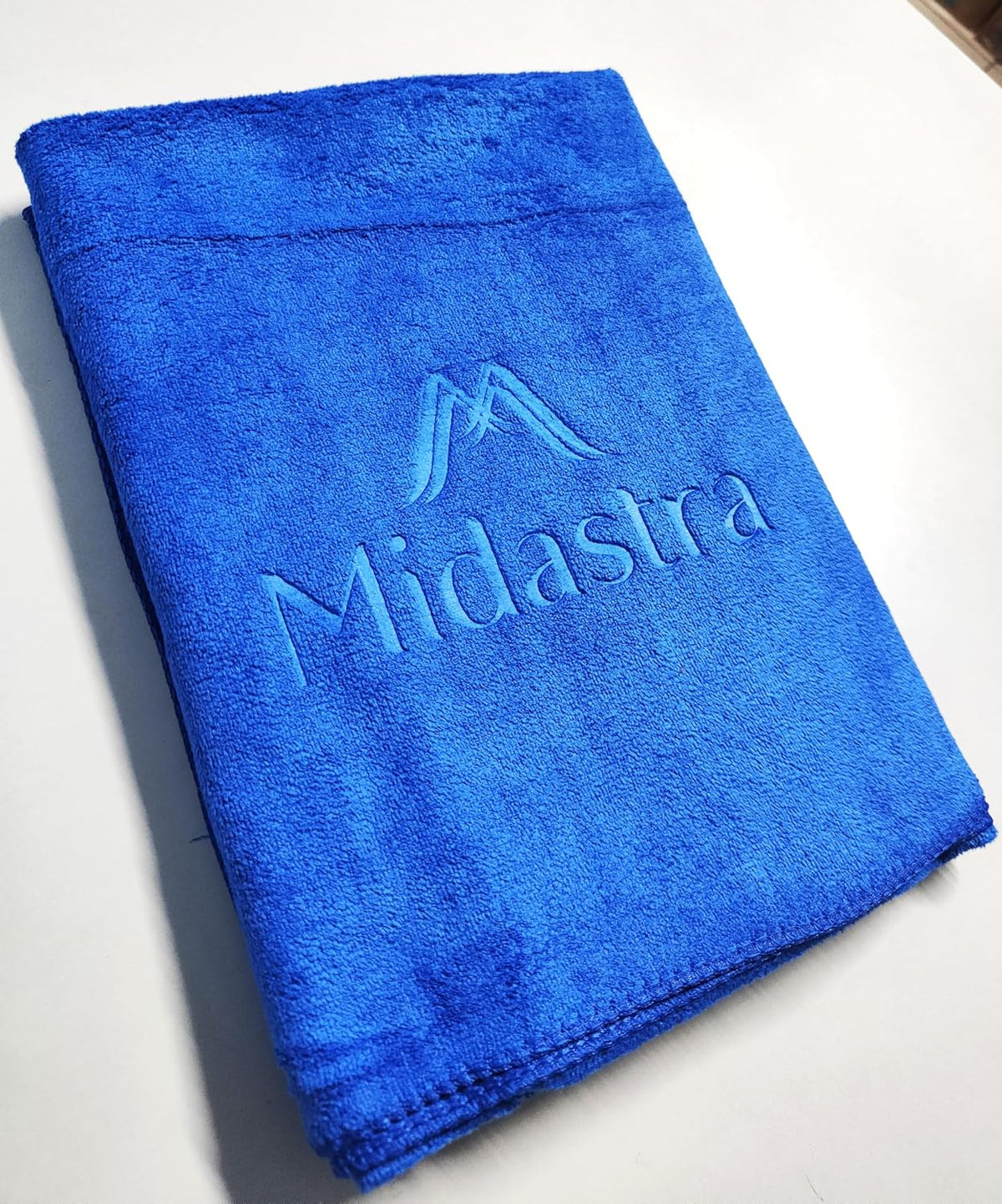 Midastra Microfiber Bath Towel 500 Gsm | Fast Drying, Extra Soft & Absorbent, Perfect For Home, Gym, Travel Bath Towel (Blue)