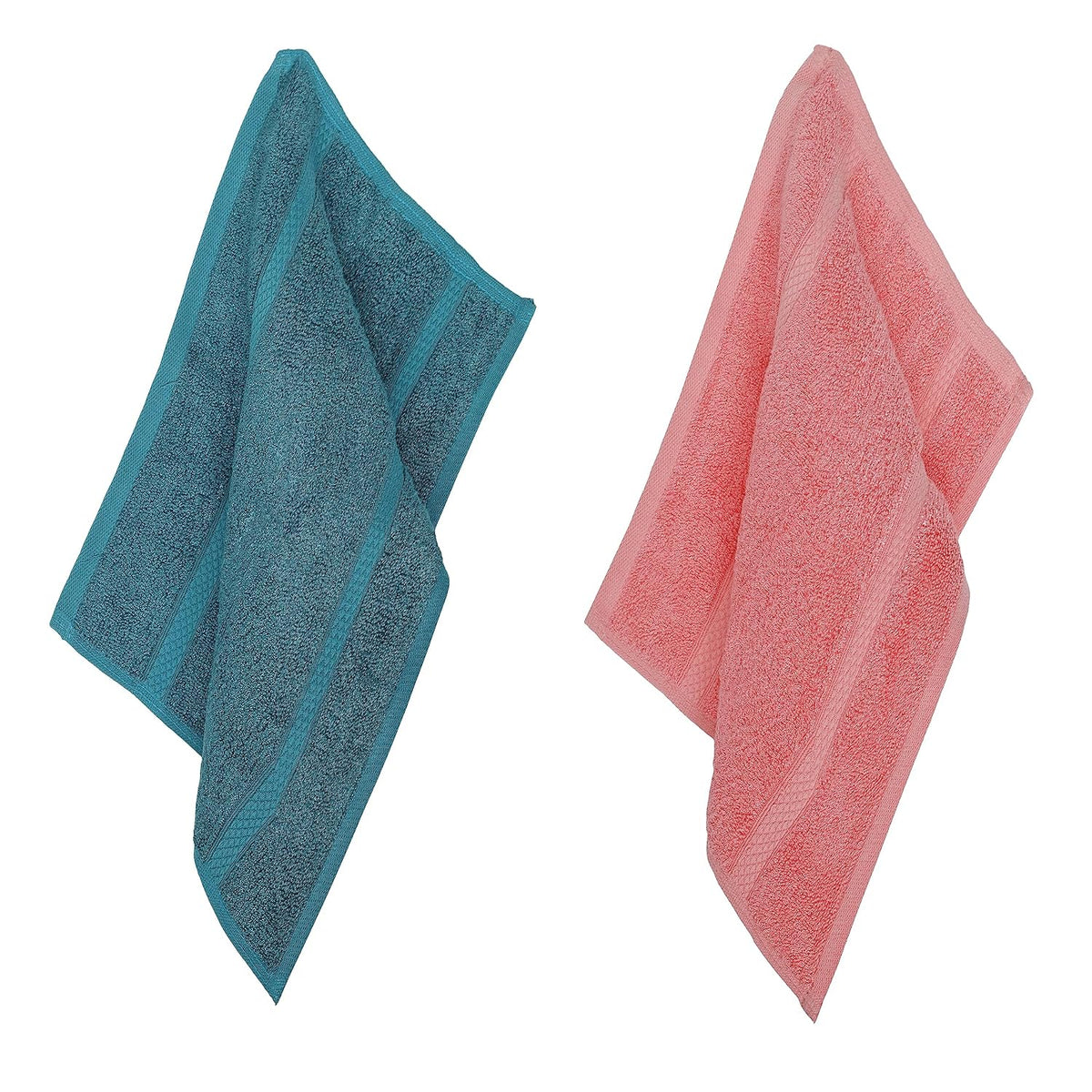 Velve 100% Bamboo Face Towel 600 Gsm | 2x Softer & Absorbent Than Cotton Towels | Skin Friendly With Non-Toxic Colors (Teal & Pink)- Pack Of 2