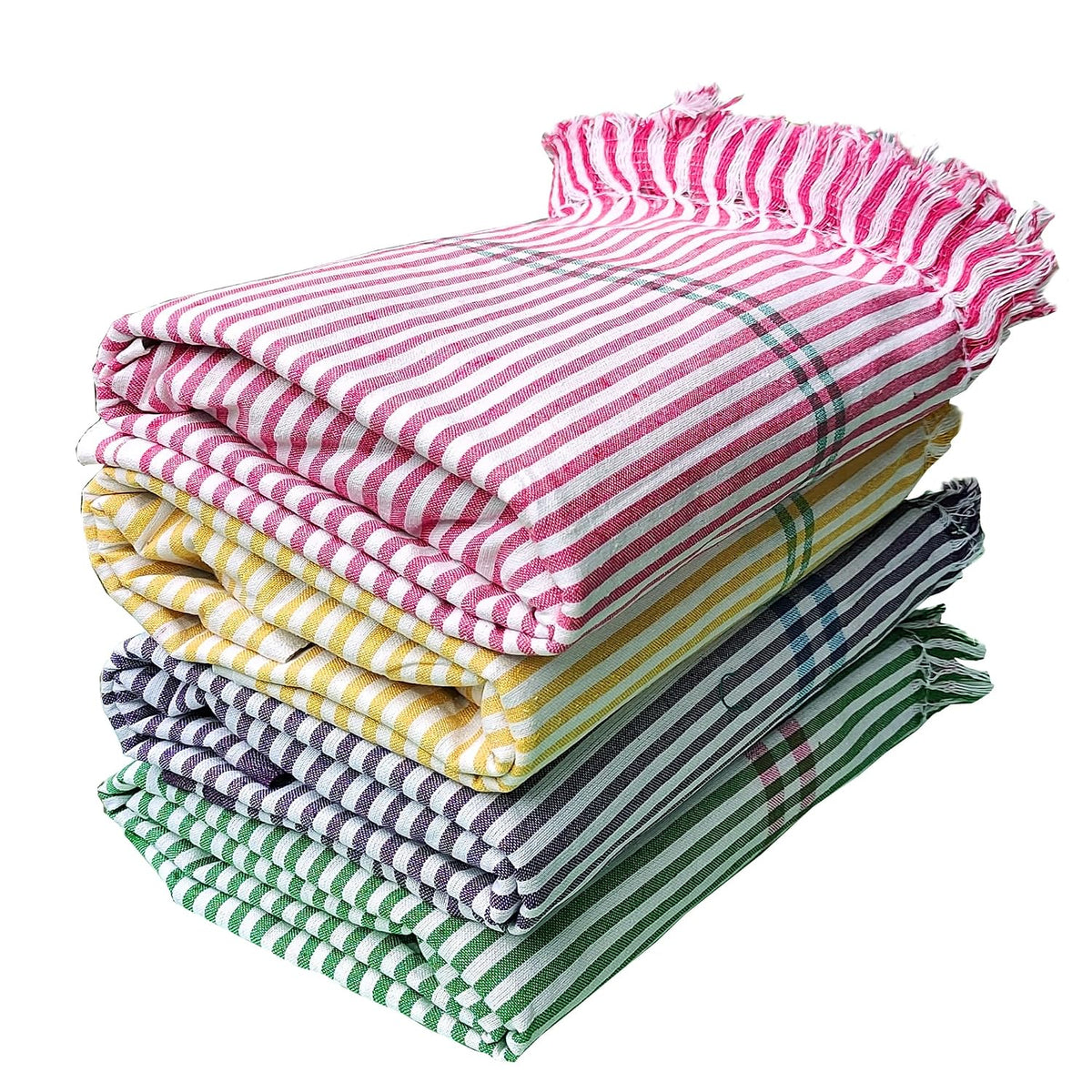 Sairithanya 100% Cotton Bath Towel 1400 Gsm (Multicolour) - Pack Of 4