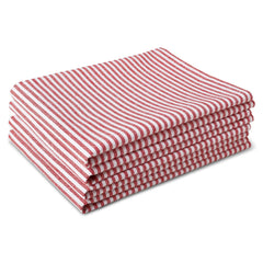 Encasa Xo Kitchen Cooking Cloth 340 Gsm | Cotton Hand Towel For Drying Dishes Highly Absorbent Cleaning & Quick Drying Of Plates | Ticking Red (Set Of 4)