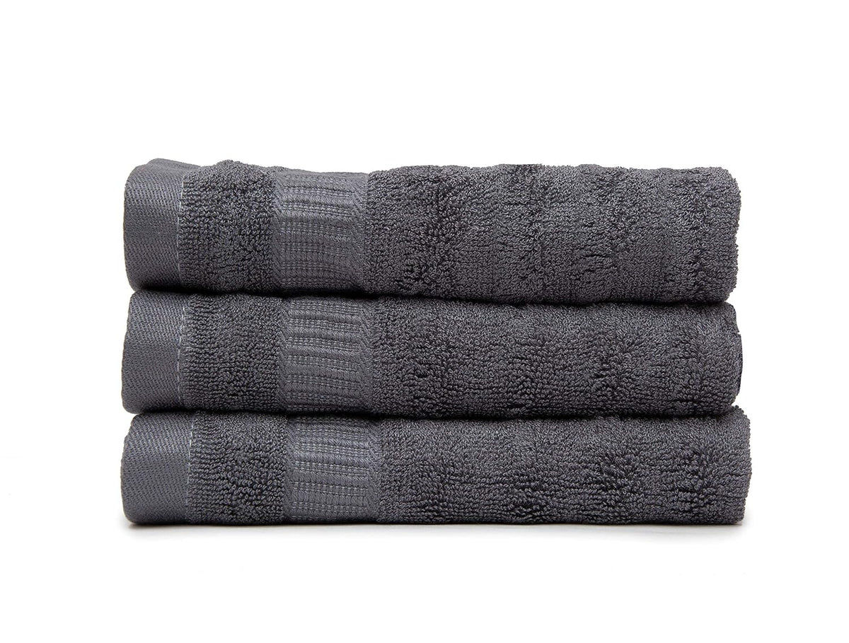 Mush 100% Bamboo Face Towel 500 Gsm | Ultra Soft, Absorbent, & Quick Dry Towels For Facewash, Gym, Travel | Pack Of 3 (Grey)