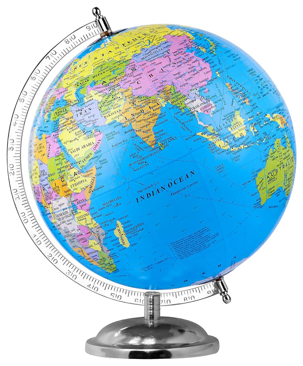 Globe For Student Kids Learning 10 Inch Educational World Globe With Metal Base | Perfect For Learning, Home Decor & Office Tables, Pack Of 1