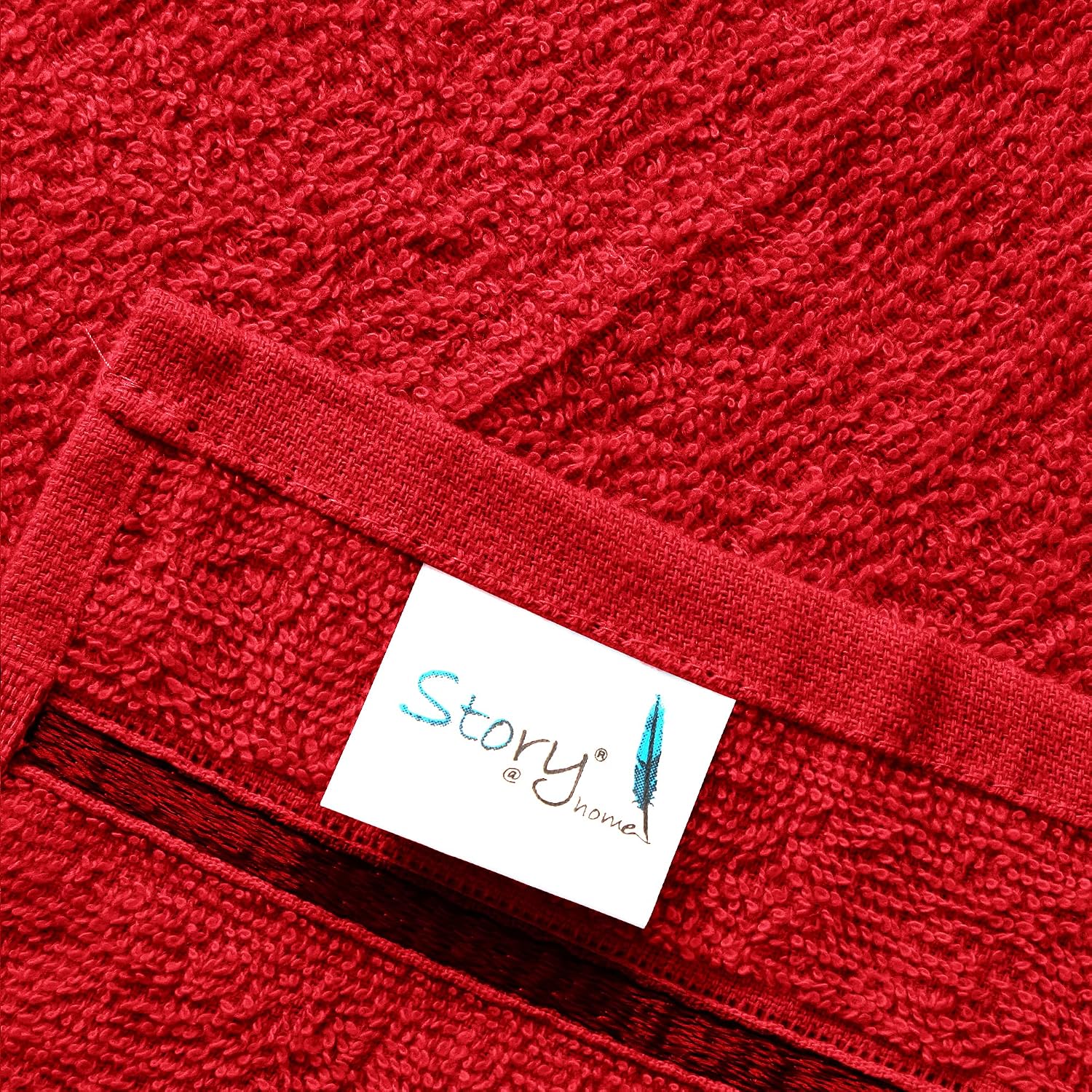 Story@Home 100% Cotton Face Towel 450 Gsm (Pack Of 10)- Wine Red