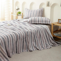 King Size Bedsheet With 2 Pillow Covers - 98 X 106 Inches, Red & White | Summer Breathable & Wrinkle Free | Bedsheet Long Lasting & Soft To Touch