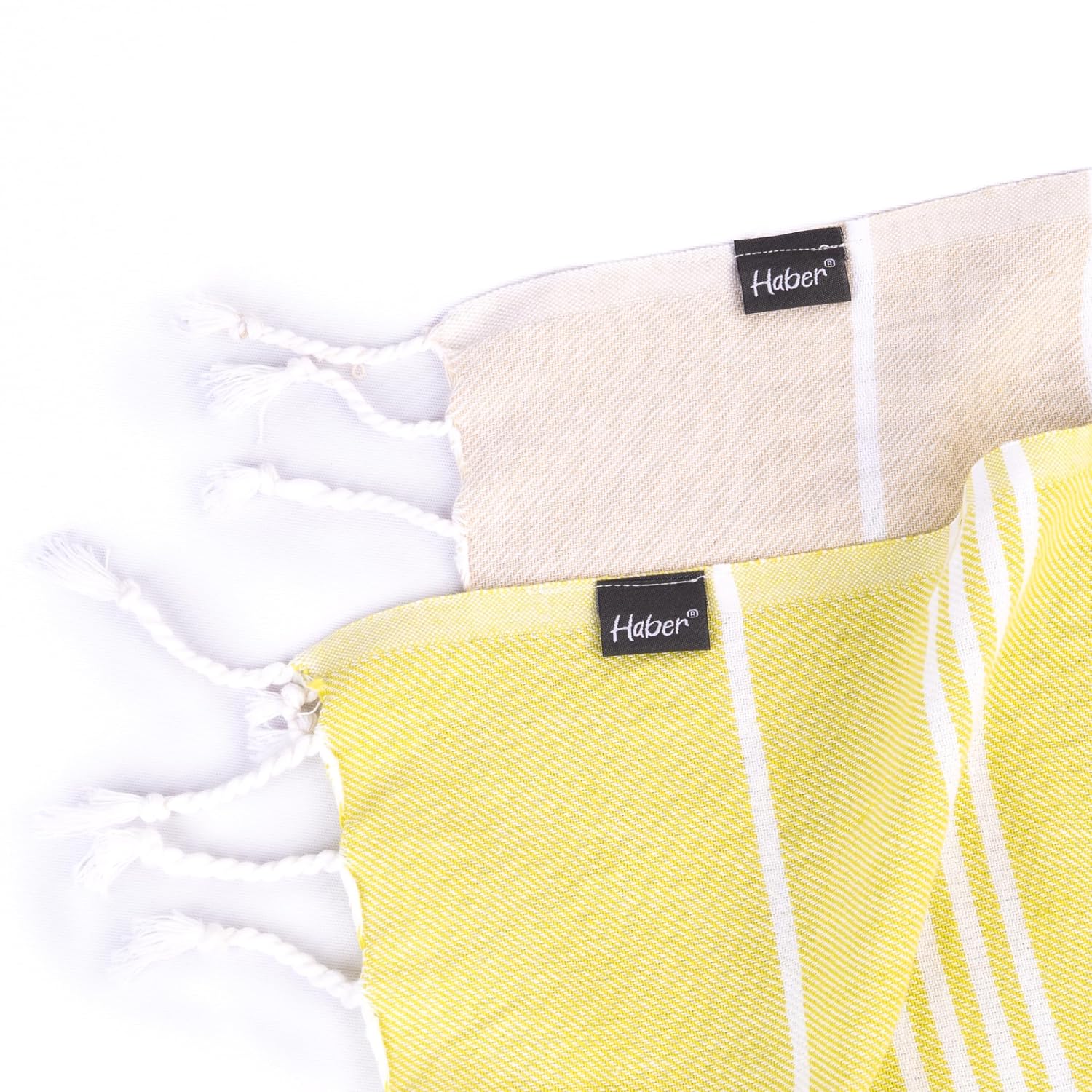 Haber Premium Basic Large Size 100% Cotton Towel 600 Gsm | Soft, Absorbent & Comfortable Quick Dry Bath Towels - Beige & Green (2 Pcs)