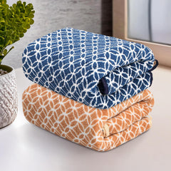 Kuber Industries Microfiber Soft Face Towel 400 Gsm | Absorbent Hanging Hand Towels For Wash Basin Bathroom | Zig Zag - Golden & Blue (2 Pcs)