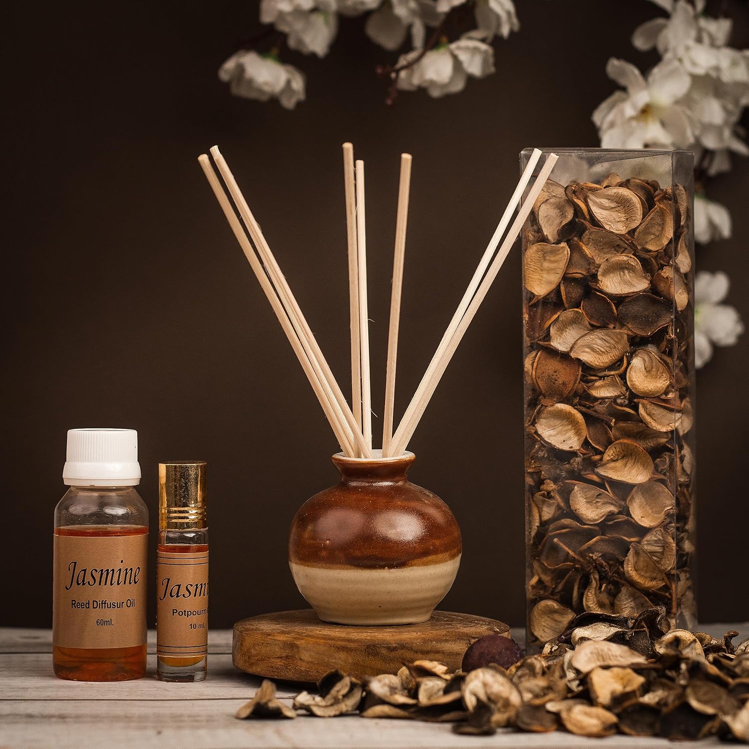 JASMINE REED DIFFUSER | POTPOURRI OIL WITH STICK BEST FOR GIFTING YOUR LOVED