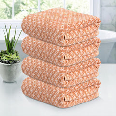 Kuber Industries Microfiber Bath Towel 1400 Gsm | Large Size Soft Quick Dry & Absorbent Shower Bath Towel (Circle- Golden)- Pack Of 4