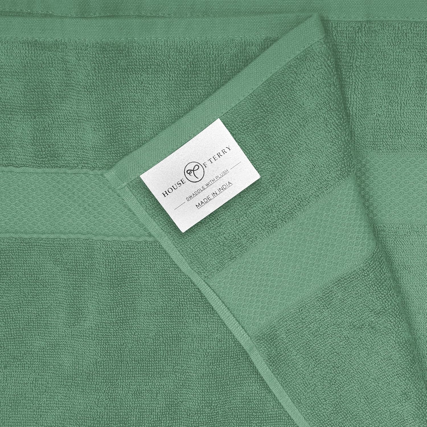 House Of Terry 100% Cotton Bath Towel 900 Gsm | Quick Dry, Soft & Absorbent, Fade-Resistant, Skin-Friendly For Men & Women Towel (Brick & Green) - Pack Of 2