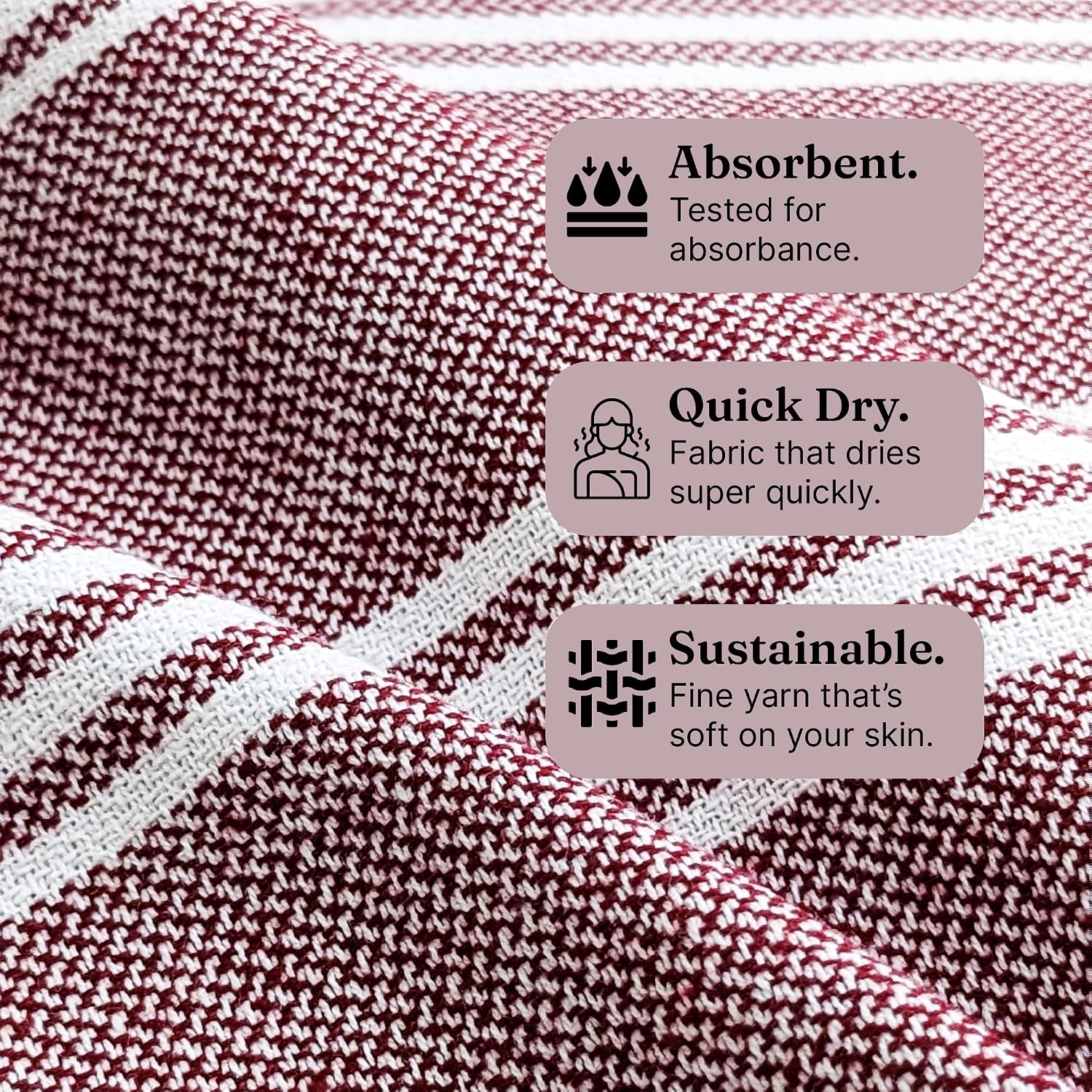 Indihaus Premium Large Cotton Bath Towels 380 Gsm | Soft, Absorbent & Comfortable Large Size Bath Towels (Earthy Crimson)
