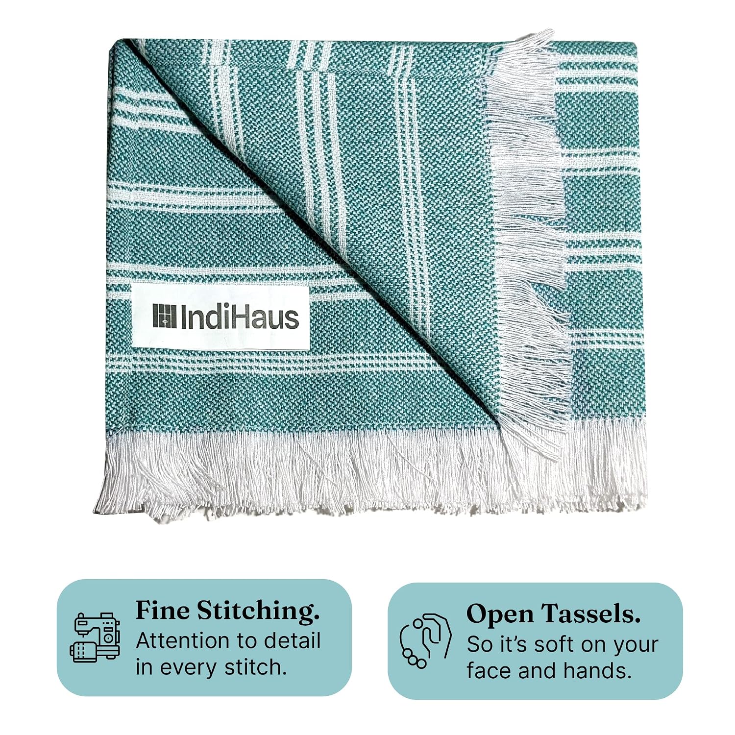 Indihaus Premium Cotton Hand Towel 310 Gsm | Soft, Absorbent, Multi-Purpose Towel Set | Sunshine Yellow, Ocean Teal (Set Of 4)