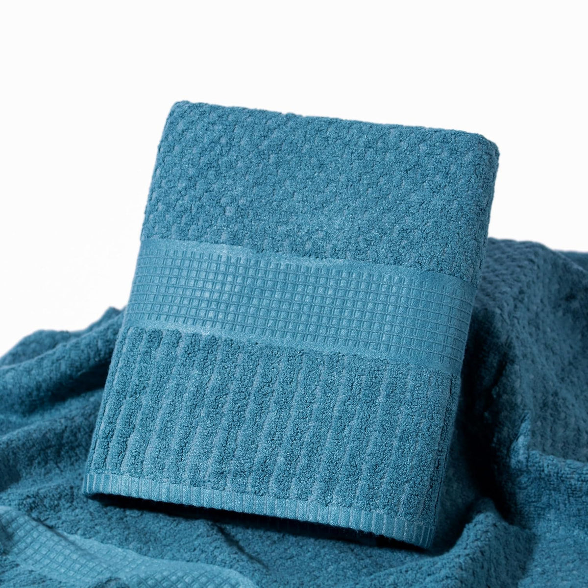 Mush Hearth & Haven Bamboo Large Size Bath Towels 450 Gsm | Bamboo Bath Towel Soft, Highly Absorbent & Quick Dry (Teal) - Pack Of 2