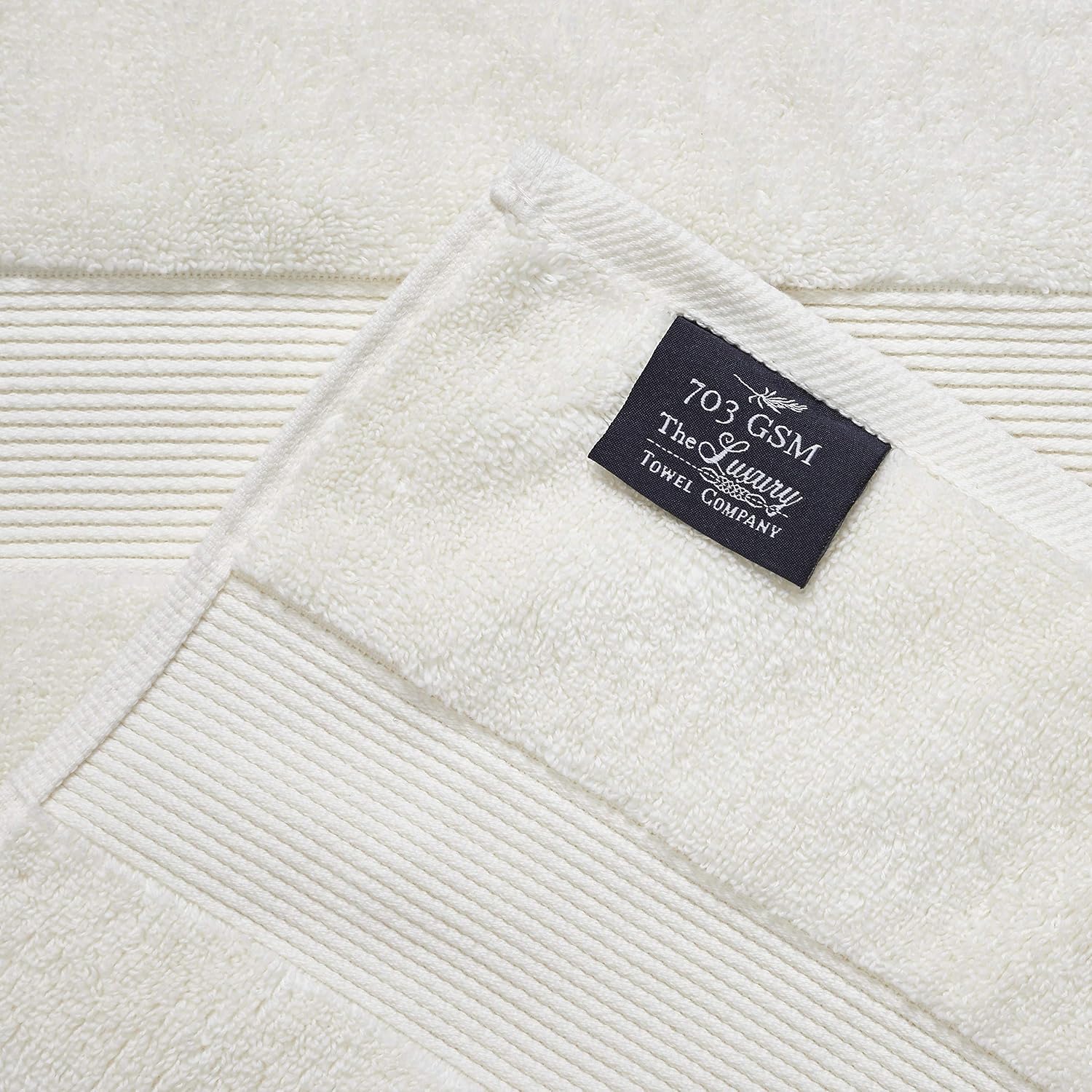 Senses By Riba Cotton Towel Bath, Hand & Wash 703 Gsm | All Cotton Zero Twist Premium Hotel & Spa Quality Highly Absorbent | Pack Of 6 (Ivory)