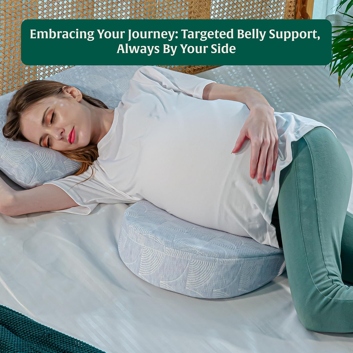 Pregnancy Pillow For Women, Maternity Pillow For Pregnancy Sleeping, Sky-Blue | Memory Foam Pregnancy Pillow Wedge Shape For Belly & Back Support | Perfect Pregnancy Gift For First Time Mom