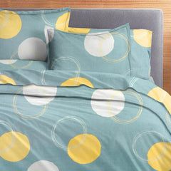 100% Cotton Double Bedsheets With 2 King Size Pillow Cover | 90 X 90 Inches, Grey & White - Light Weight And Easy To Wash At Home