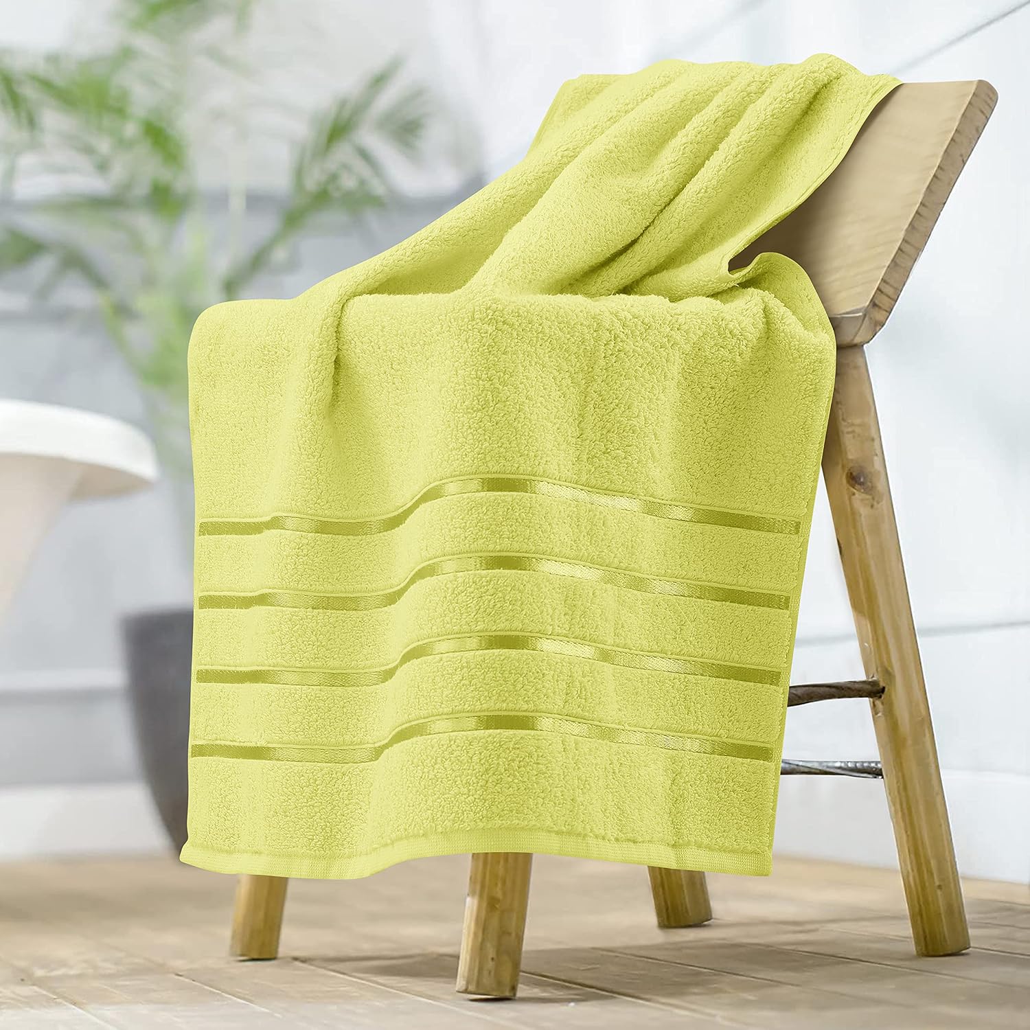 Spread Spain 100% Cotton Hand Towel 600 Gsm | Soft, Fluffy, Super Absorbent & Quick Dry Towels For Pool, Spa & Gym (Cannary Yellow)