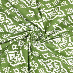 Hand Block Printed Cotton King Size Bedsheet With 2 Pillow Covers, 106 X 106 Inches, Green | 200 Thread Count-Good For Villas, Guest Houses, & Daily Home Use
