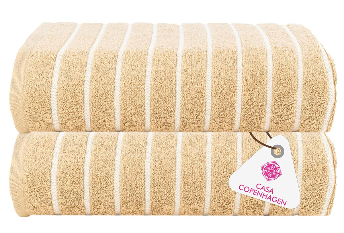 Casa Copenhagen Egyptian Cotton Exotic Hand Towel 400 Gsm (Beige)- 2 Pcs