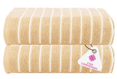Casa Copenhagen Egyptian Cotton Exotic Hand Towel 400 Gsm (Beige)- 2 Pcs