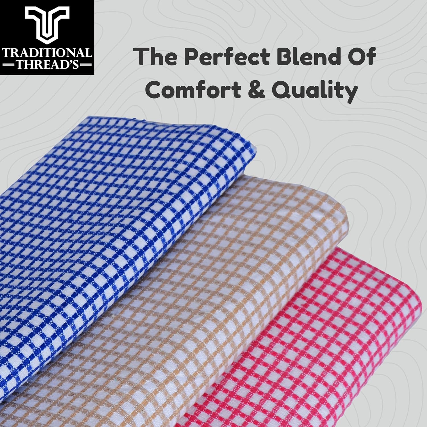 Traditional Thread'S 100% Cotton Large Size Bath Towel 520 Gsm | Ultra Soft, Absorbent, Light Weight & Quick Dry Towel - Set Of 3