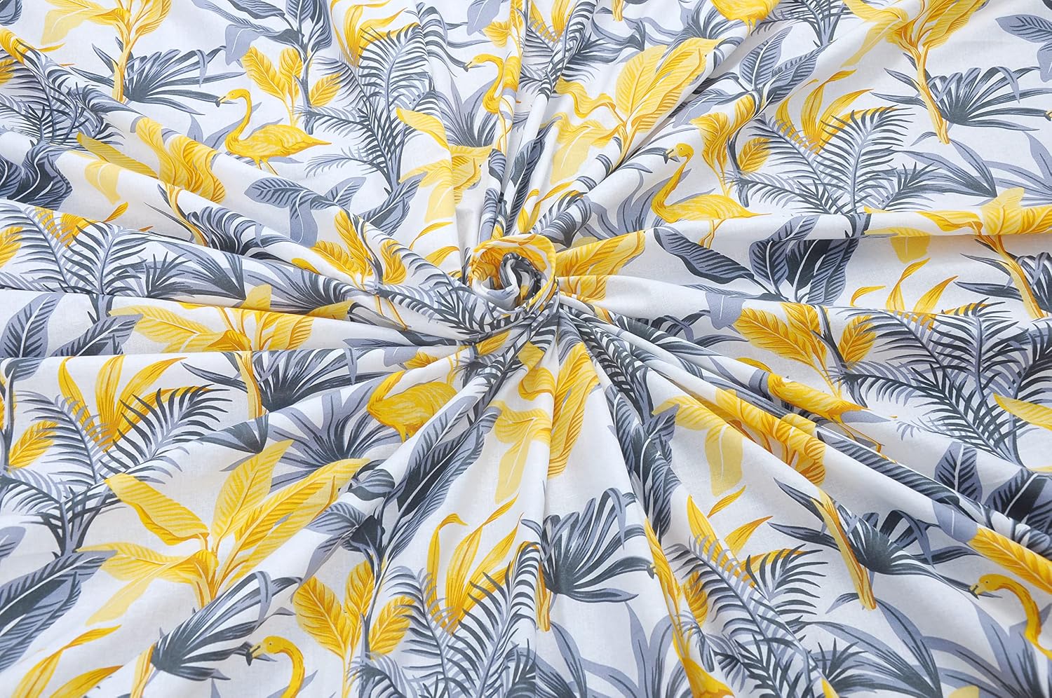Single Bedsheet Elastic Fitted Cotton With 1 Pillow Cover | 36 X 78 Inches, Yellow & Grey | Ideal For Home, Guest House, Hotel | Soft & Breathable Fabric