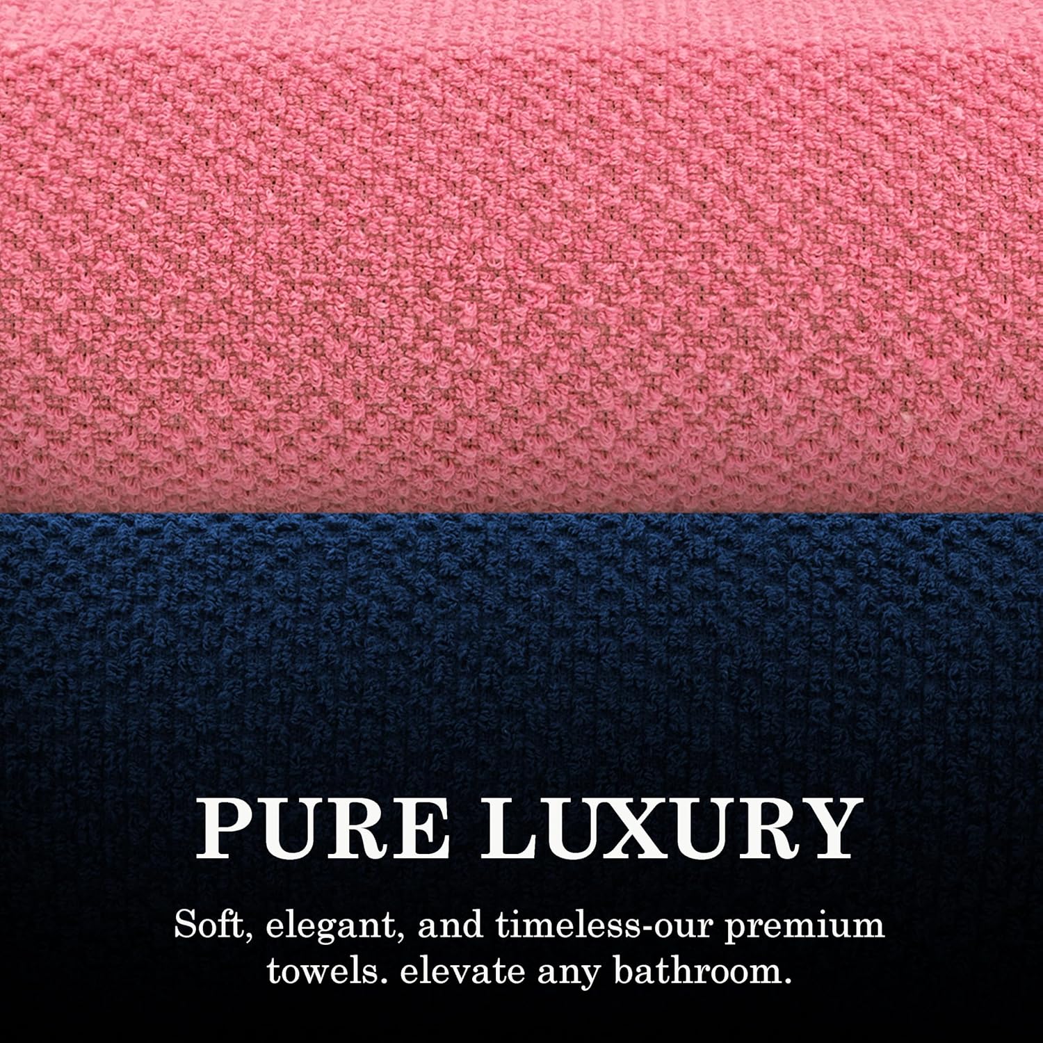 Casa Copenhagen Designed In Denmark Popcorn Super Soft 2 Pieces 100% Cotton Large Bath Towel 525 Gsm - Navy & Pink
