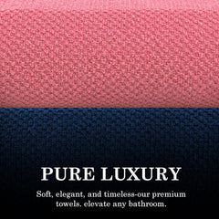Casa Copenhagen Designed In Denmark Popcorn Super Soft 2 Pieces 100% Cotton Large Bath Towel 525 Gsm - Navy & Pink