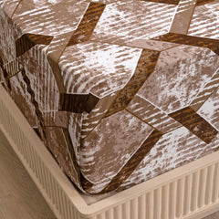 Brown King Size Bedsheet With 2 Pillow Covers - 108 X 108 Inches | Luxurious Printed Flat Sheets | Perfect For Home Decor & Gifting