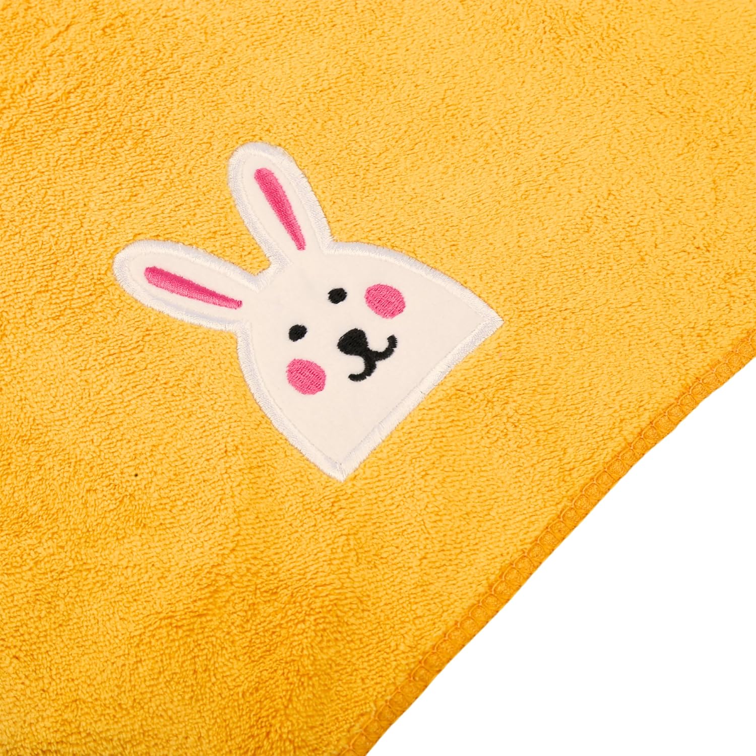 Khillayox Super Soft Bath Towel 400 Gsm | Super Absorbent Reusable Towel With Cute Cartoon Bear Print Washcloth For Babies (Yellow)