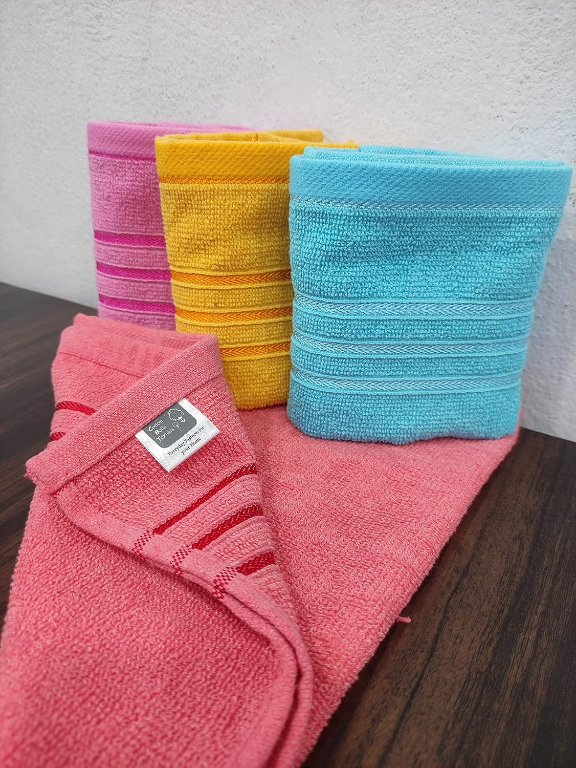 Cotton Bolls Textiles Cotton Hand Towel 520 Gsm | Multipurpose Napkins Kitchen Towel Wash Basin Gym Yoga (Set Of 6)