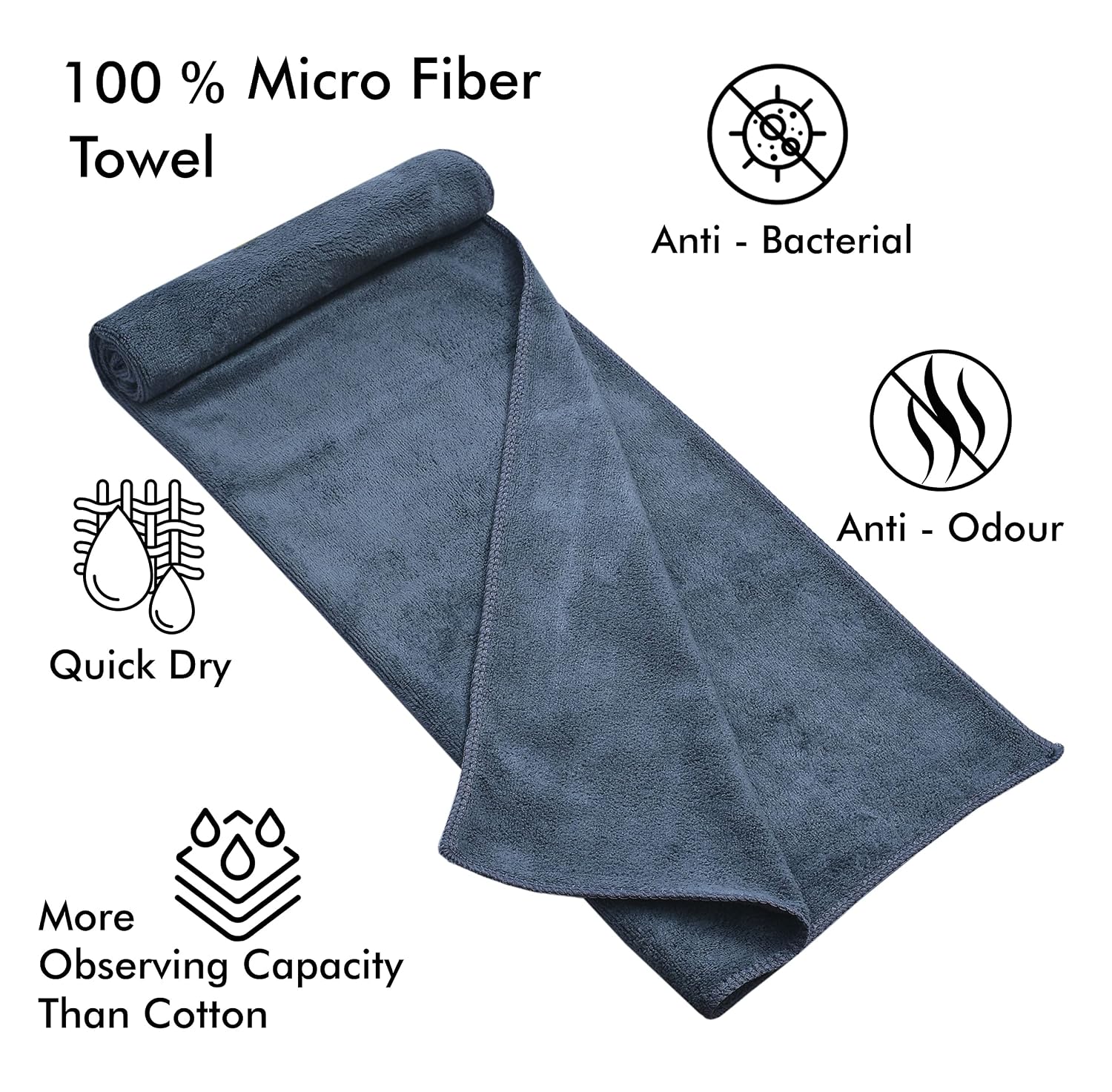 Yellow Weaves Super Soft Microfiber Hand Towels 400 Gsm | Gym & Workout Towels Set Of 4 (Multicolour)