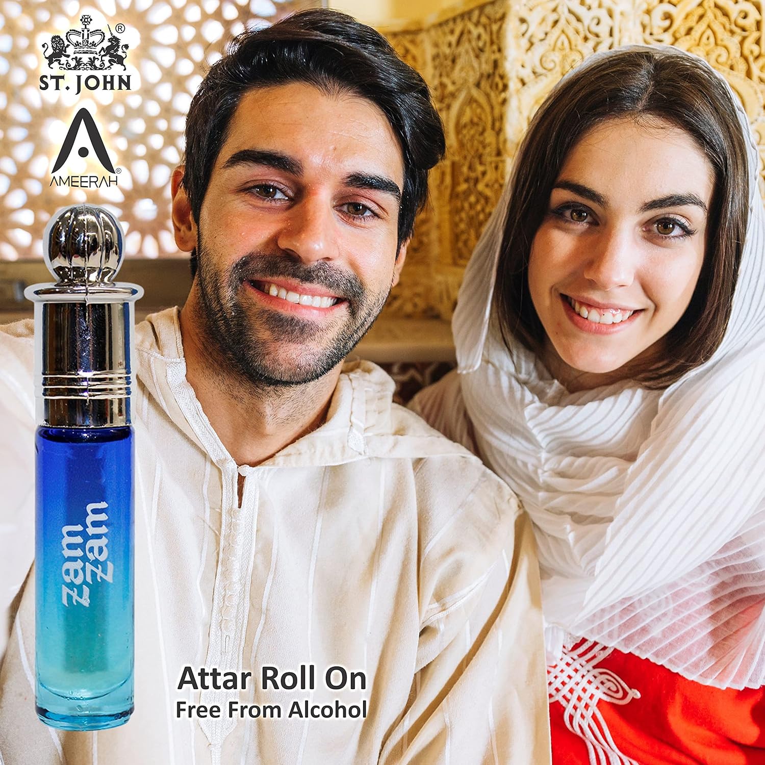 St. john Zam Zam Roll On Attar 8ml 0.2 Fl.oz. | Best Suited For Partywear & Dailywear Attar For Unisex