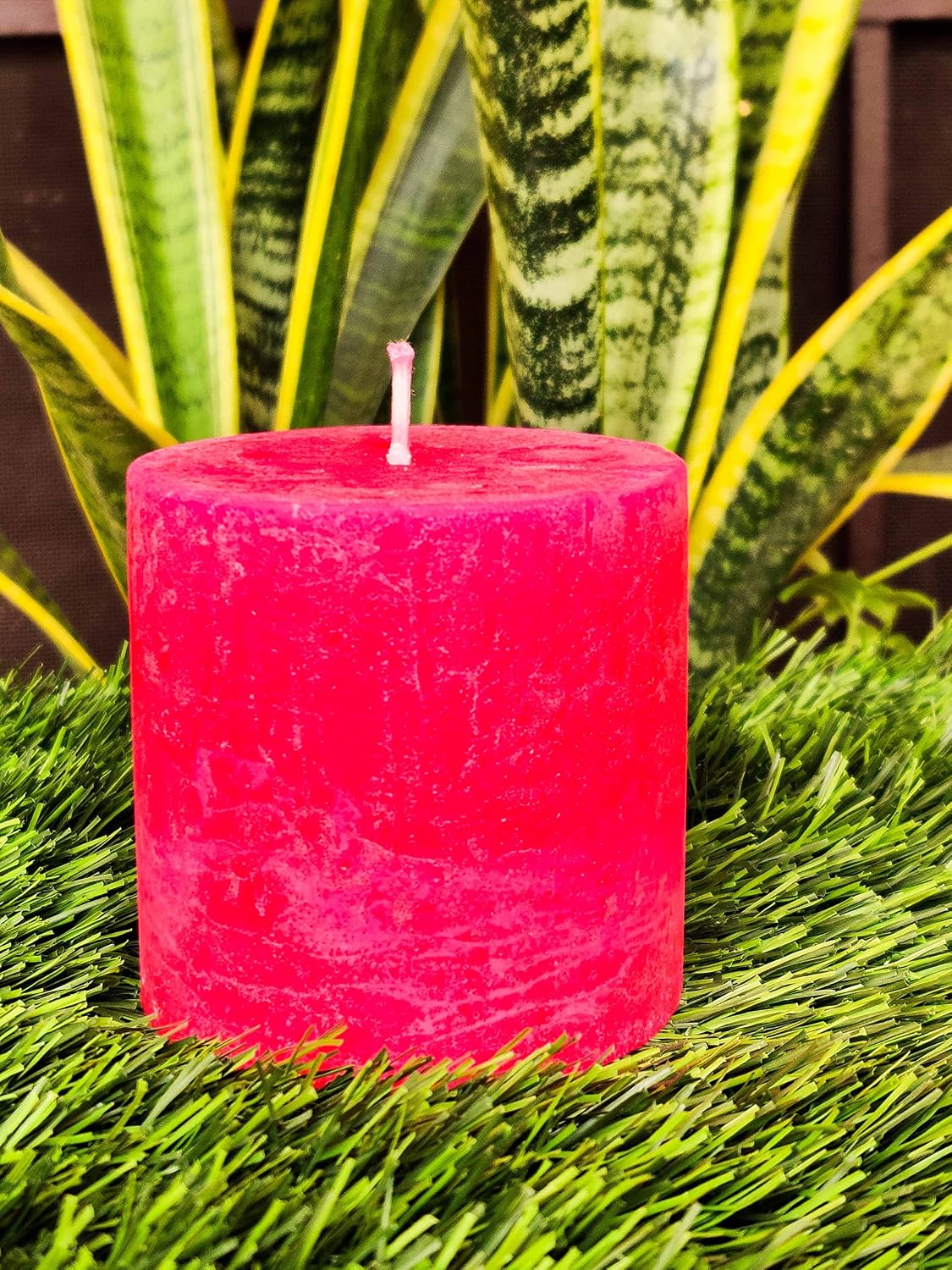 3 INCH ROSE RUSTIC PILLAR CANDLE | BURNING TIME 8 HOURS | BEST FOR RESTAURANTS