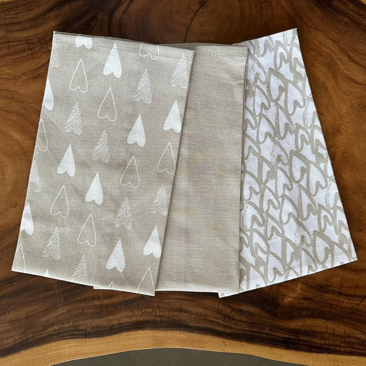 Oak & Lily 100% Cotton Kitchen Napkins Dish Towels 350 Gsm | Premium European Quality Washable, Large Size Kitchen Cloth For Roti, Cleaning, Drying | Ivory Beige (Set Of 3)