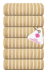 Casa Copenhagen Egyptian Cotton Ecstatic Hand Towel 740 Gsm (Beige)- 6 Pcs