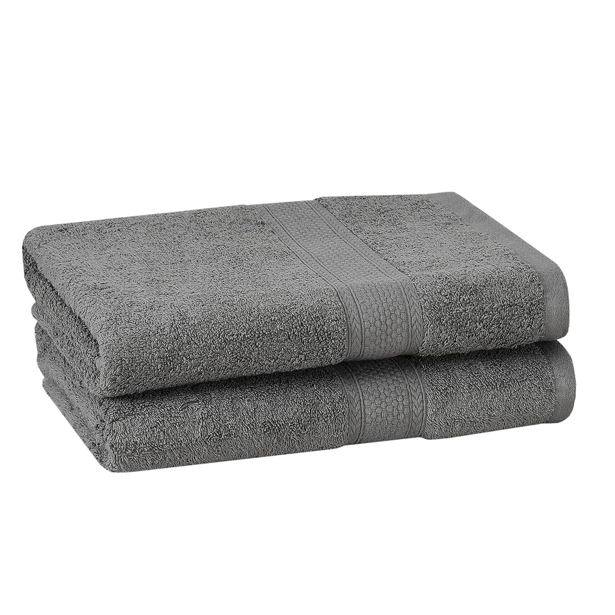 Fresh From Loom Luxury Edition Egyptian 100% Pure Cotton Bath Towel 1200 Gsm | High Water Heavy Soft Dual Stitched Bath Towel (Charcoal Grey) - 2 Pcs