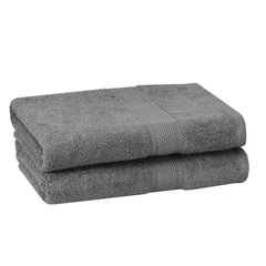 Fresh From Loom Luxury Edition Egyptian 100% Pure Cotton Bath Towel 1200 Gsm | High Water Heavy Soft Dual Stitched Bath Towel (Charcoal Grey) - 2 Pcs