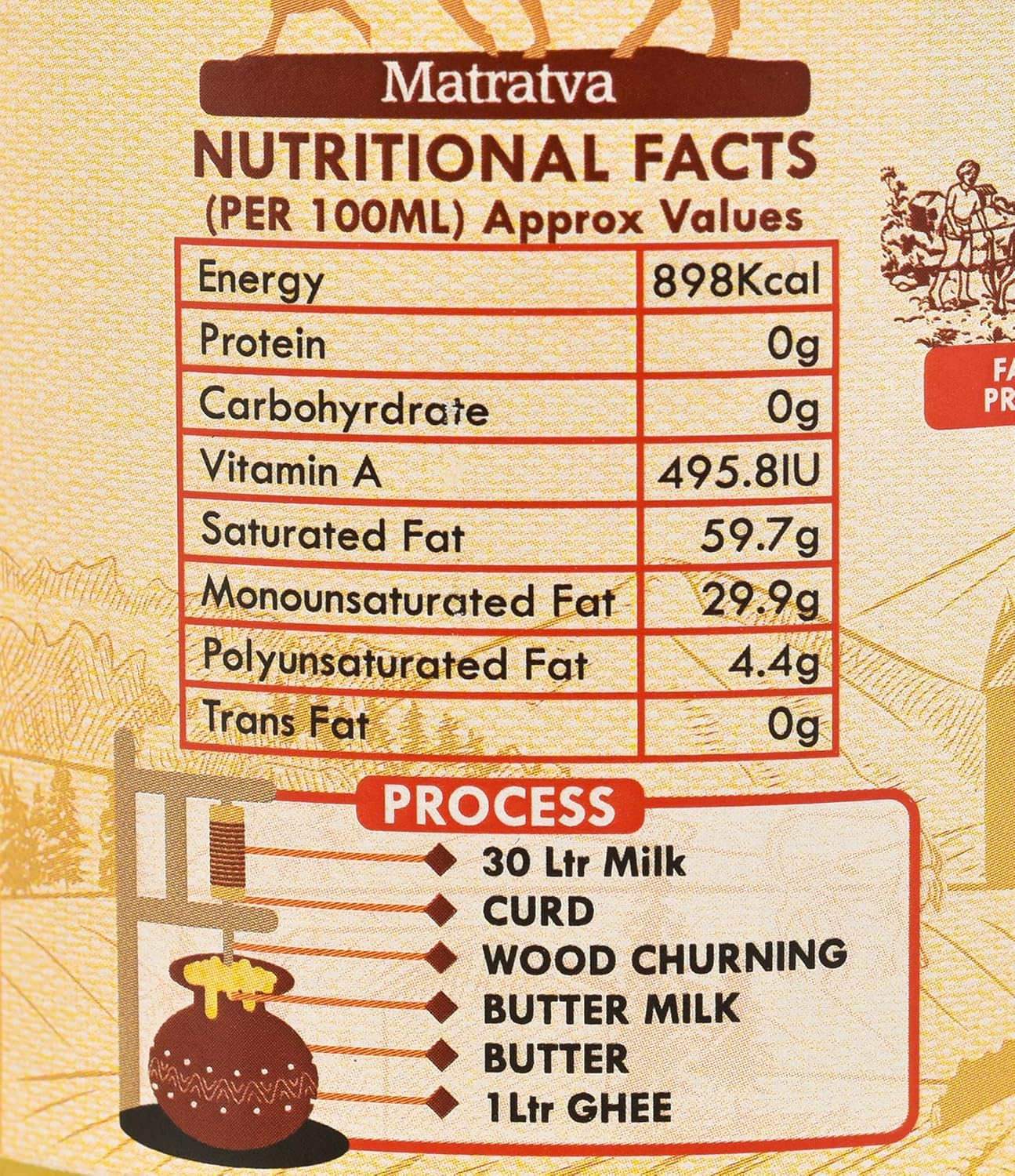 Organic Natural Desi Gir Cow A2 Ghee By Matratva | Naturally & Healthy Pure Cow Ghee Perfect For Bones Health | (500ml) 16.9 Ounce | Jar Pack