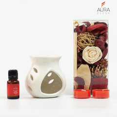 ENGLISH ROSE TEALIGHT CANDLES | AROMATHERAPHY DIFFUSER GIFT SET FOR DIWALI