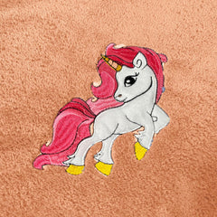 Maxoshine Microfiber Kids Bath Towels 400 Gsm | Quick Dry Super Absorbent Super Soft Bath Towel For Babies Toddler-Baby Towel - Orange (Unicorn Design)