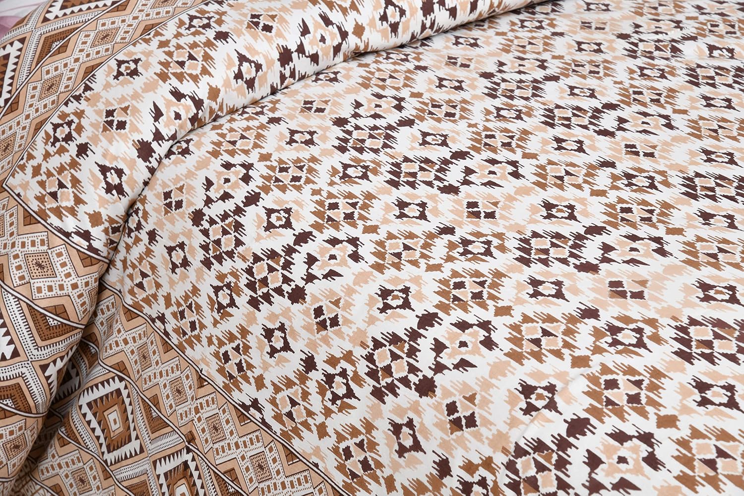 Jaipuri Bedsheet King Size With 2 Pillow Covers - 90 X 108 Inches, Beige | Luxurious Comfort & Breathability | Super Soft Breathable & Wrinkle Free